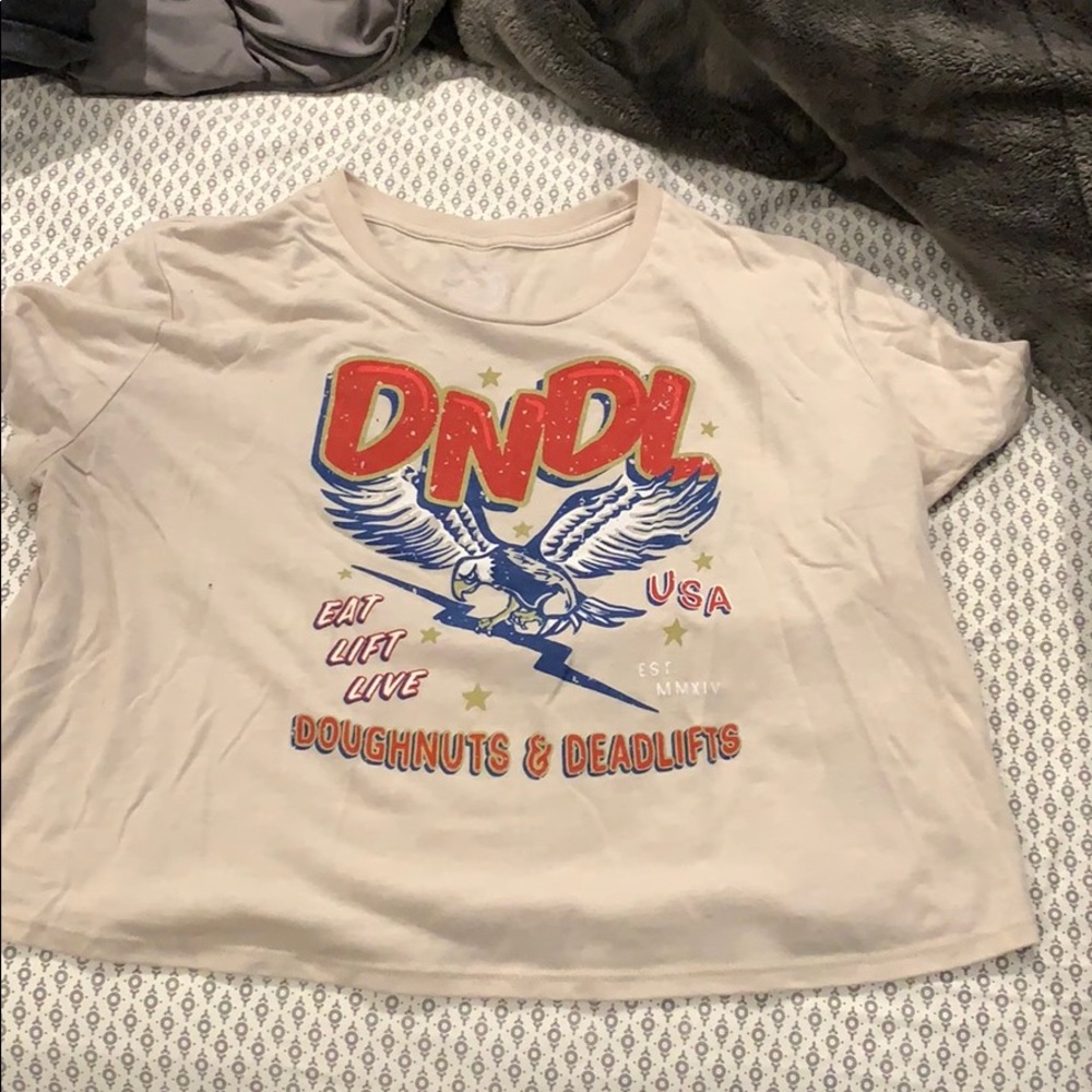 Doughnuts and Deadlifts crop top